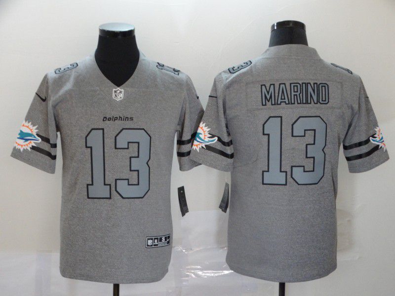 Men Miami Dolphins #13 Marino Grey Retro Nike NFL Jerseys